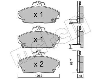22-0174-0 METELLI Комплект тормозных колодок, дисковый тормоз