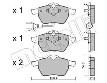 22-0181-4 METELLI Комплект тормозных колодок, дисковый тормоз