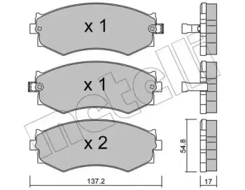 22-0190-1 METELLI Комплект тормозных колодок, дисковый тормоз