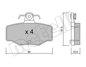 22-0199-0 METELLI Комплект тормозных колодок, дисковый тормоз