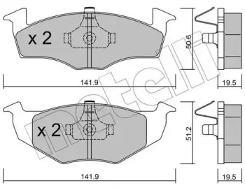 22-0206-1 METELLI Комплект тормозных колодок, дисковый тормоз