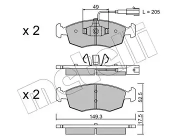 22-0274-4 METELLI Комплект тормозных колодок, дисковый тормоз