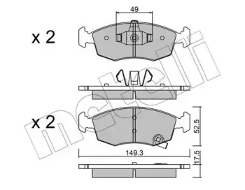 22-0274-5 METELLI Комплект тормозных колодок, дисковый тормоз