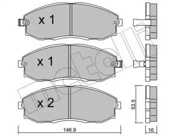 22-0297-0 METELLI Комплект тормозных колодок, дисковый тормоз