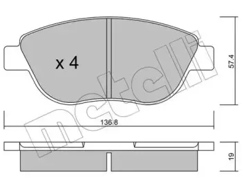 22-0322-1 METELLI Комплект тормозных колодок, дисковый тормоз