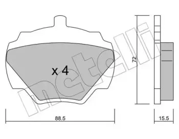 22-0353-0 METELLI Комплект тормозных колодок, дисковый тормоз