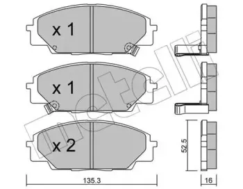 22-0435-0 METELLI Комплект тормозных колодок, дисковый тормоз