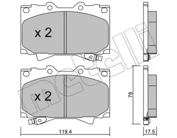 22-0452-0 METELLI Комплект тормозных колодок, дисковый тормоз