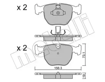 22-0559-0 METELLI Комплект тормозных колодок, дисковый тормоз