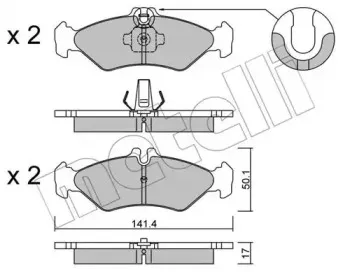 22-0571-0 METELLI Комплект тормозных колодок, дисковый тормоз