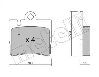 22-0597-0 METELLI Комплект тормозных колодок, дисковый тормоз