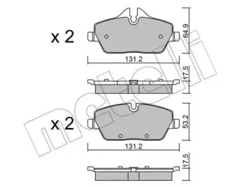 22-0664-0 METELLI Комплект тормозных колодок, дисковый тормоз