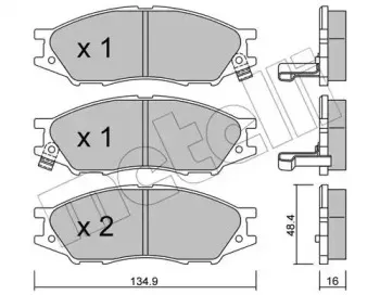 22-0810-0 METELLI Комплект тормозных колодок, дисковый тормоз