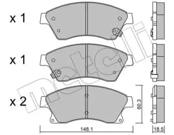 22-0838-0 METELLI Комплект тормозных колодок, дисковый тормоз
