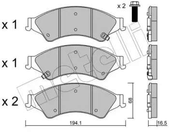 22-0971-0 METELLI Комплект тормозных колодок, дисковый тормоз