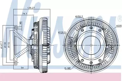 86052 NISSENS Сцепление, вентилятор радиатора