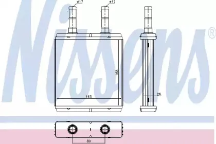 77613 NISSENS Теплообменник, отопление салона