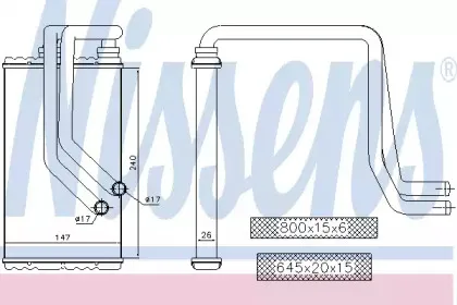 72956 NISSENS Теплообменник, отопление салона