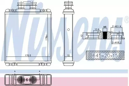 73997 NISSENS Теплообменник, отопление салона