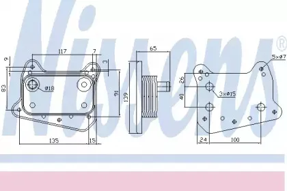 90581 NISSENS масляный радиатор, двигательное масло