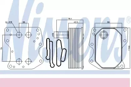 90723 NISSENS масляный радиатор, двигательное масло