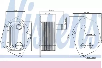 90720 NISSENS масляный радиатор, двигательное масло