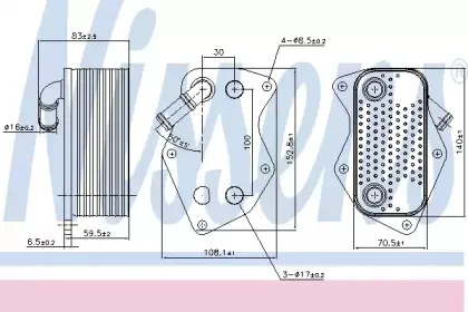 90809 NISSENS масляный радиатор, двигательное масло