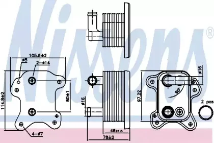 90801 NISSENS масляный радиатор, двигательное масло