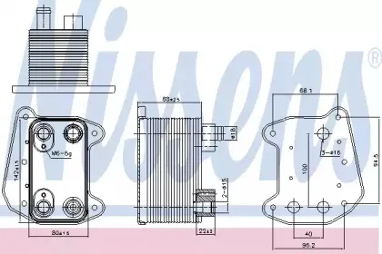 90832 NISSENS масляный радиатор, двигательное масло