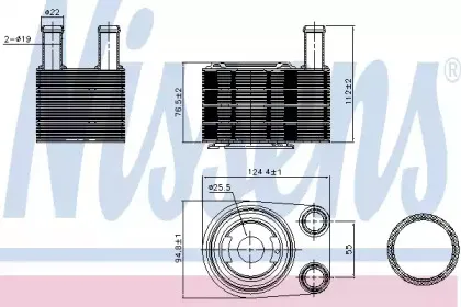 90845 NISSENS масляный радиатор, двигательное масло