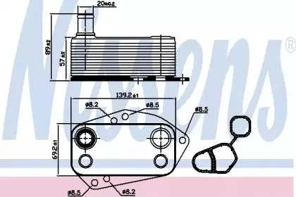 90890 NISSENS масляный радиатор, двигательное масло