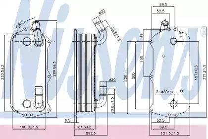 90916 NISSENS масляный радиатор, двигательное масло