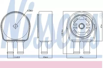90946 NISSENS масляный радиатор, двигательное масло