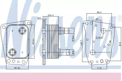 90967 NISSENS масляный радиатор, двигательное масло