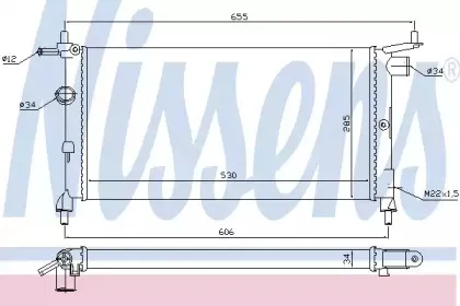 632851 NISSENS Радиатор, охлаждение двигателя