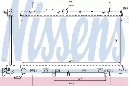 64116 NISSENS Радиатор, охлаждение двигателя