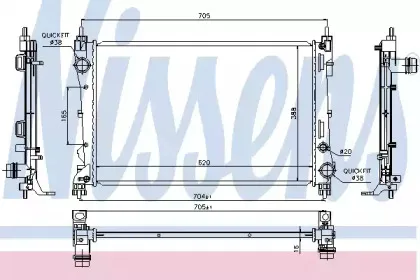 617854 NISSENS Радиатор, охлаждение двигателя