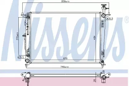 666224 NISSENS Радиатор, охлаждение двигателя