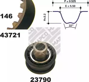 23721 MAPCO Комплект ремня ГРМ