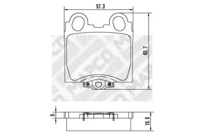 6873 MAPCO Комплект тормозных колодок, дисковый тормоз