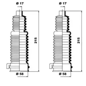 K150070 MOOG Комплект пылника, рулевое управление