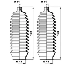 K150160 MOOG Комплект пылника, рулевое управление