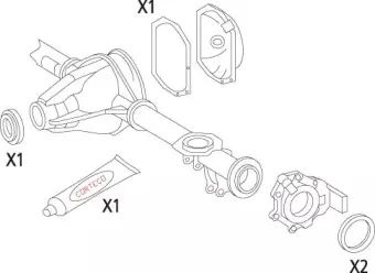 19535845 CORTECO Комплект прокладок, дифференциал