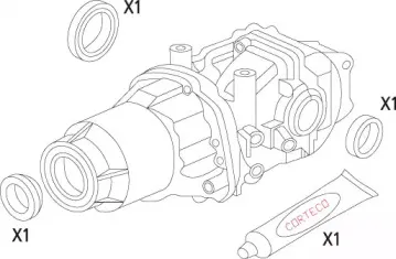 19536172 CORTECO Комплект прокладок, дифференциал