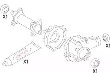 19536186 CORTECO Комплект прокладок, дифференциал