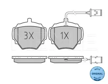 0252123715W MEYLE Комплект тормозных колодок, дисковый тормоз