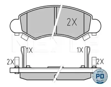 0252325316PD MEYLE Комплект тормозных колодок, дисковый тормоз