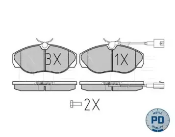 0252360219PD MEYLE Комплект тормозных колодок, дисковый тормоз