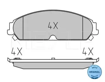 0252416417W MEYLE Комплект тормозных колодок, дисковый тормоз