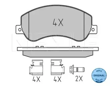 025 244 8418 MEYLE Комплект тормозных колодок, дисковый тормоз